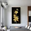 (Big Size)Golden Rose Flower - 11CT Counted Cross Stitch - 30*60cm