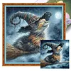 Broomstick Cat-11CT/14CT Stamped Cross Stitch 40*40cm