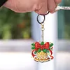 (US Local)6PCS  Merry Christmas DIY Diamond Painting Keychain Diamond Art Kits