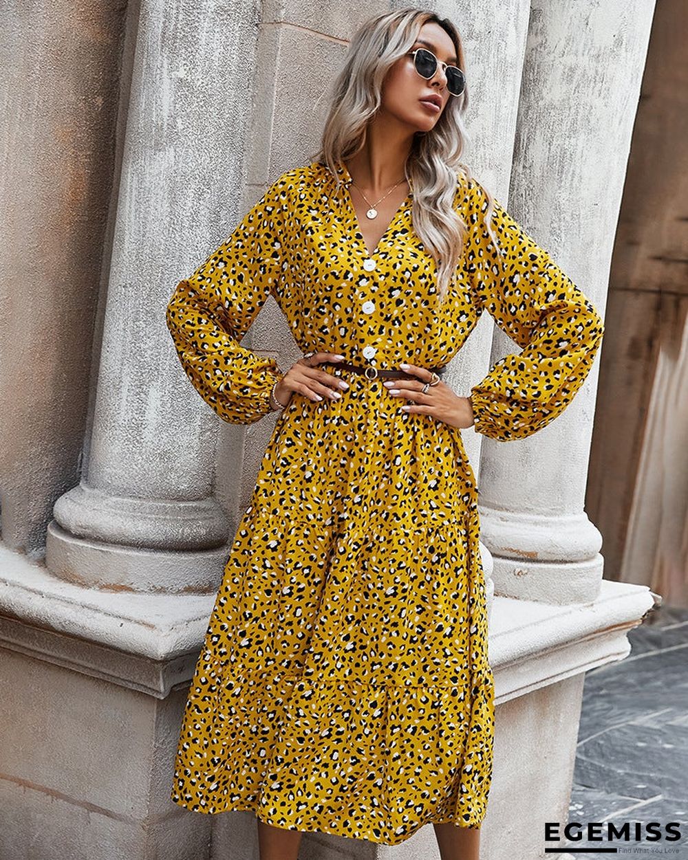 European and American Women's Leopard Print Dress Women | EGEMISS