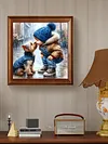 (US Local)Paint By Numbers Kit On Canvas DIY Oil Art Boy Dog Picture Home Decor40x40cm