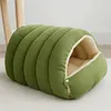 Warm Enclosed Cat Bed Cozy Plush Cats Tent Calming Pet Nest Cave for Cats Dogs