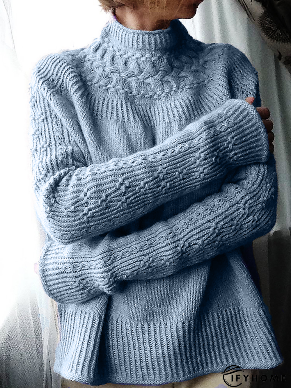 Knitted Plain Casual shirt & Top | IFYHOME