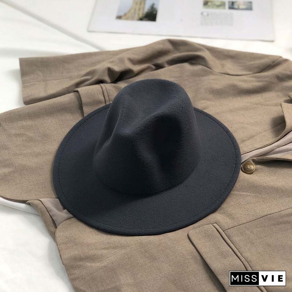 Vintage Pure Color Fedora Hat