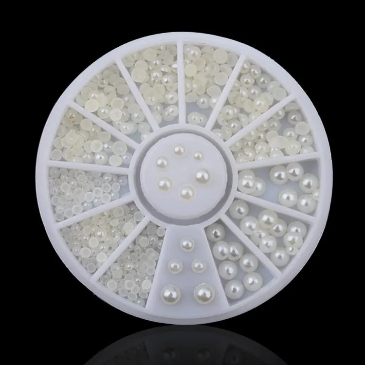 Nail Wheel Decoration Fashion 2mm 3mm White Off-White Semi-Round Pearl Designs Nail Decorate Beauty Salons-Nail Inspo