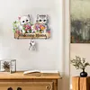 (US Local) DIY Crafts Wooden Cat & Flower Diamond Painting Art Craft Wall Hooks Kit