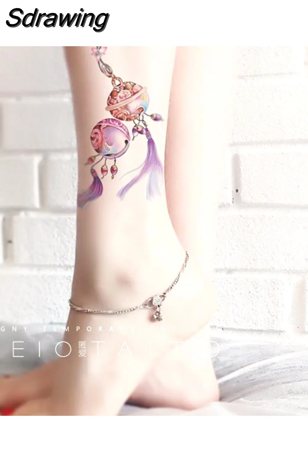 Sdrawing 4/5/9/10/18 PIeces Long Lasting Blue Flower Jewelry Tattoo Sticker Sexy Belly Block Scar Stretch Marks Waterproof Tattoo Sticker 715-1