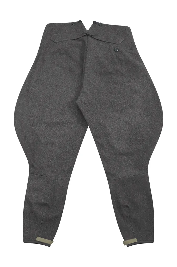   Elite German Officer Stone Grey Wool Breeches German-Uniform