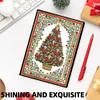 (US Local)Christmas Tree Special Shaped Diamond Painting Journal Notebook for Adults