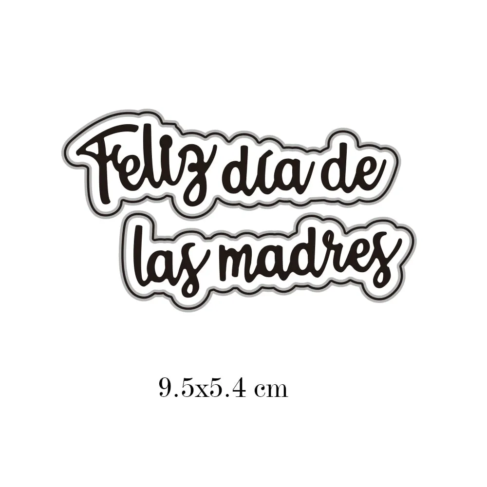 Spainish Words Serial Craft Metal Cutting Die Stencils Template for Scrapbooking Paper Album Cards Gift Decor Knife Die Cut New