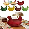Vintage-Style Glass Hen on Nest Dish with Lid Tabletop Dessert Plate Snack Bowl