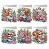 (US Local)6PCS DIY Xmas Diamond Art Greeting Cards Congratulations Cards & Gifts (Squirrel