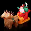 Christmas Inflatable Santa Claus on Reindeer Sleigh for Party Lawn Outdoor Yard