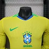 Joyfball 2025 Long Sleeve Player Version Brazil Home Soccer Jersey（The player version jersey is a bit tight, please pay attention to the size selection）