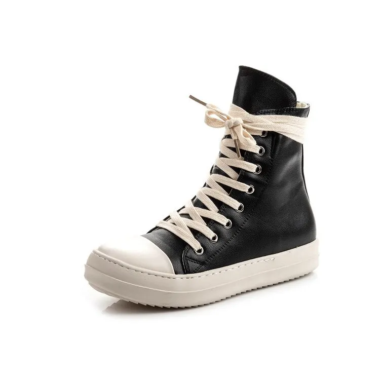Yyvonne 2022 Chunky Sneakers Women Round Toe Leisure Outwear Black Casual Shoes Platform Lace-Up Trainers Handmade Sapatos Feminina