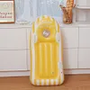 Inflatable Pool Float with Clear Window Summer Swimming Equipment (Yellow)