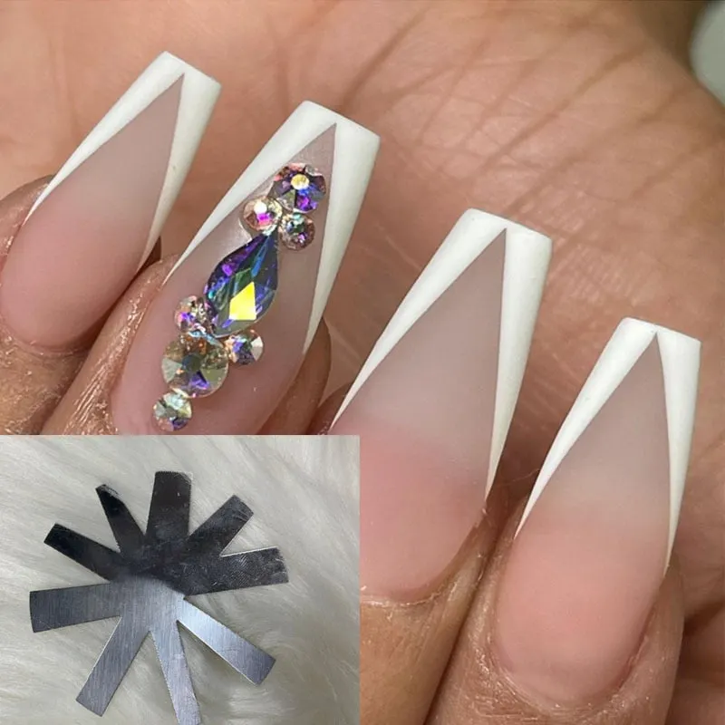 Deep Oval French Nails Cutter Easy Smile Line Almond Shape Tips C Curve Acrylic Nail Art Template Tools-Nail Inspo