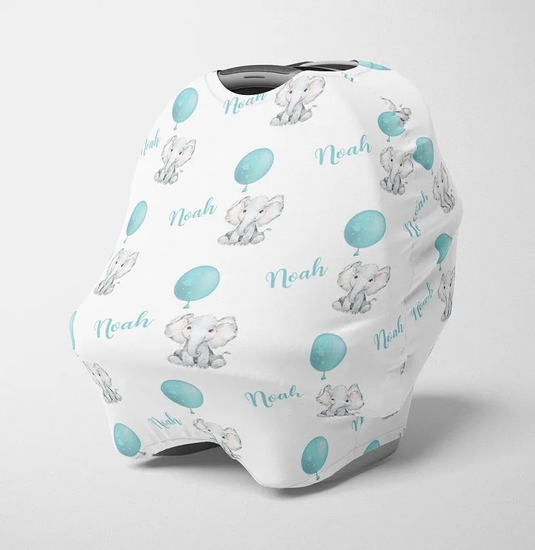 Personalized Baby Elephant Car Seat Canopy| Canopyl10