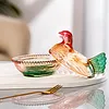 Vintage-Style Glass Hen on Nest Dish with Lid Tabletop Dessert Plate Snack Bowl