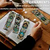 (US Local)8Pcs DIY Butterfly Diamond Painting Art Bookmarks with Crystal Pendants for Gift