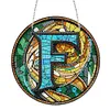 (Upgrade Size)DIY Double Sided Diamond Painting Alphabet Family Last Name Initial Sign Ornament with Chain Window Hanging Kit