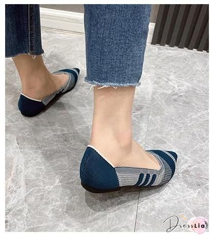Colorblock Studded Patch Slip-On Shoes