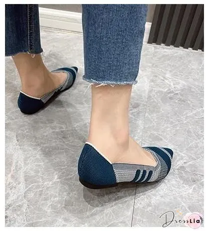 Colorblock Studded Patch Slip-On Shoes