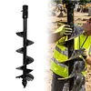 [US Local Warehouse] 12 X 52 In Auger Drill Bit Spiral Excavator Auger 2 Inch Hexagonal Connection 2 Hex Auger Bit Replacement Garden Spiral Hole Planter Digger Steel Hole Digging Tool for Column Hole Excavator