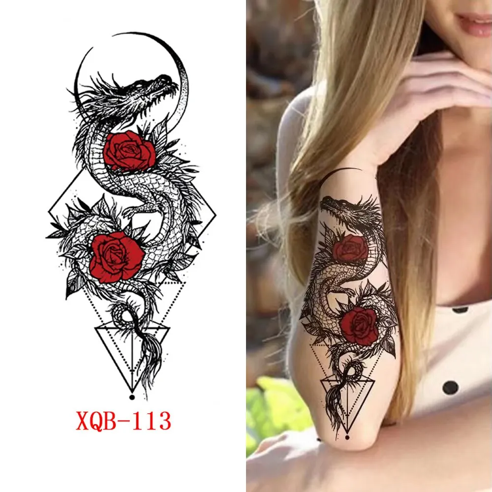 Sdrawing Forest Wolf Tattoo Sticker For Men Tiger Skull Skeleton King Animal Fake Tattoo for Women Tattoo Temporary Waterproof