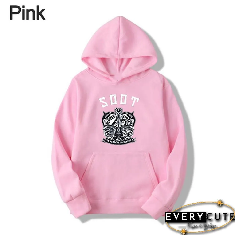 Wilbur Soot Unisex Printed Casual Hooded Street Style College Student Round Neck Long Sleeve Sweater