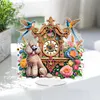 (US Local)Acrylic Special Shape Flower Bird Diamond Painting Clock Ornaments Kit