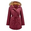 Hooded Plush Winter Fur Collar Jacket For Women