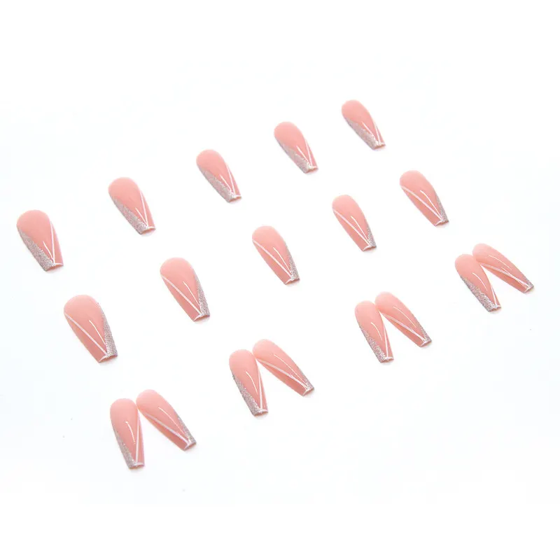 Churchf Churchf Fake Nail Long Ballet Wear Armor Shiny Fragments Net Red Nail Free Nail Piece New Wear Armor