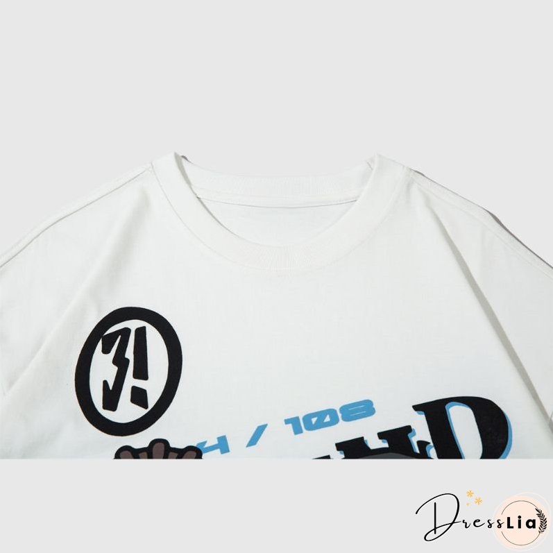 Hip Hop Cartoon Print Tee