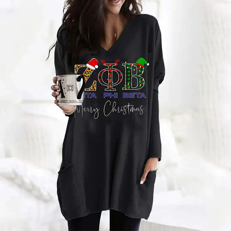 &Zeta;&Phi;&Beta; christmas long sleeve dress