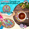 2Pcs/set Diamond Painting Letter Coaster Cup Cushion Home Decor