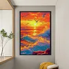 Seaside Rising Sun-9CT Stamped Cross Stitch 68*95cm/26.77*37.4in(Big Size)
