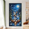>SALE<Full Embroidery Eco-cotton Thread 11CT Printed Moonlight Dog Cross Stitch40x70cm
