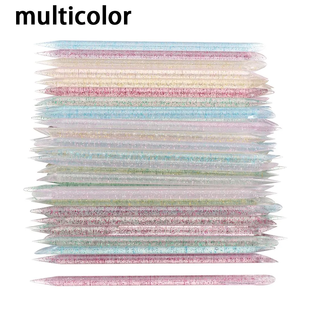 50Pcs Reusable Crystal Stick Double End Nail Art Cuticle Pusher Cuticle Remover Tool Pedicure Care Nails Manicures Tools