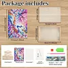 (US Local)Wooden Peach Blossom Peacock 5D DIY Diamond Painting Tray Art Craft with Handle