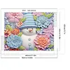 >SALE<5D DIY Partial Special Shaped Drill Diamond Painting Snowman-Green Decor 40x50cm