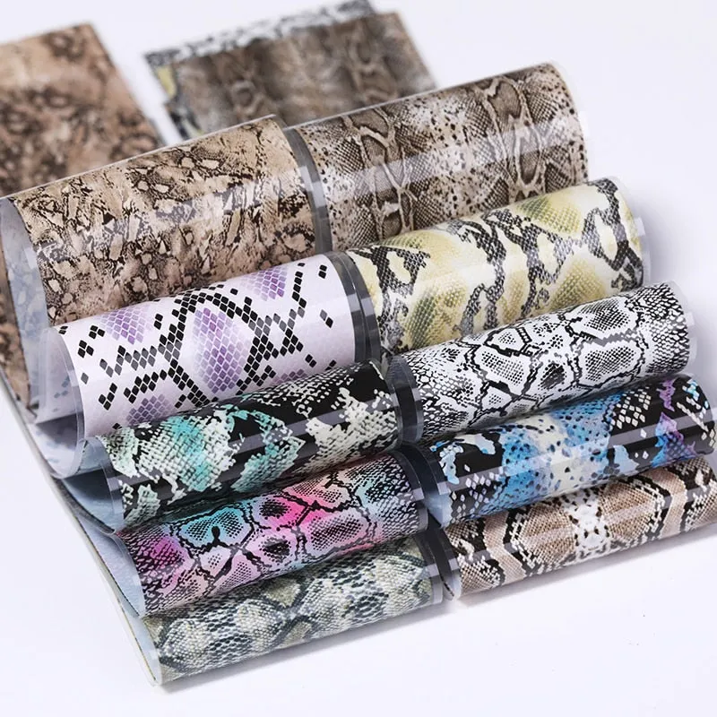 10Pcs/Bag Nail Art Transfer Foil Sticker Abstract Image Blue French Tip Wraps Adhesive Decals Nails Decoration Accessories-Nail Inspo