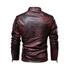 2023 Leather Jacket Men Winter Fleece Motorcycle Faux Leather Jacket Removable Fur Collar Windbreaker Ropa De Hombre Slim Coat