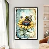 (Big Size)Bee On Sunflower - 11CT Stamped Cross Stitch - 40*60cm - Animal