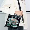 Diamond Painting Iridescent Rose Crossbody Bag Ethnic Style Handbag with Adjustable Strap
