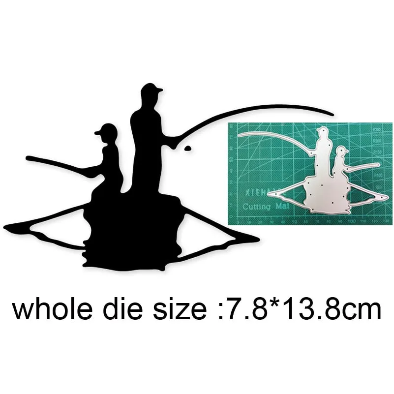 Craft Metal Cutting Dies Cut Die Mold Man Fishing Decoration Scrapbooking Dies Craft Paper Knife Mould Blade Punch Stencils Dies