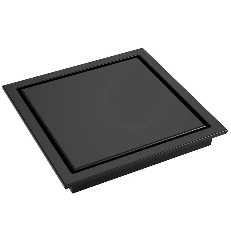 EVERSTEIN Square Shower Floor Drain in Matte Black SFS-3066-BK
