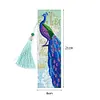 2pcs Peacock DIY Special Shaped Diamond Painting Leather Tassel Bookmark