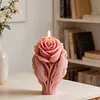 3D Rose Flower Mould Silicone Wave Spiral Candle Mould Reusable Easy To Demold for Wedding Valentine Day DIY Home Decor Gift (Style A)
