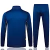 Joyfball 2025/2026 Kids Size Real Madrid Long Zipped Jacket Retro Version Royal Blue Soccer Jersey  1:1 Thai Quality 